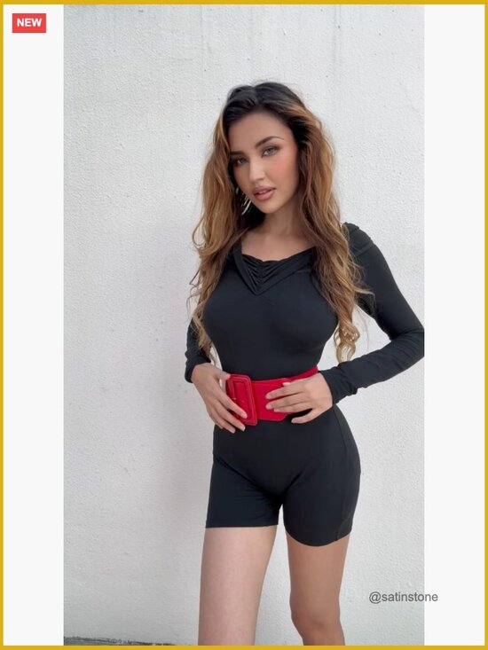 Wide Stretchy Elastic Belt with Chunky Buckle - 3 Inch